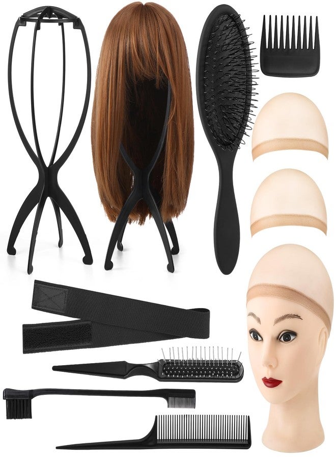 ProSuites 10 Pack Set 2 Wig Head Stand with 5 PCS Wig Brush Comb Hat Wig Holder Set for for Travel Home Use - Image 1